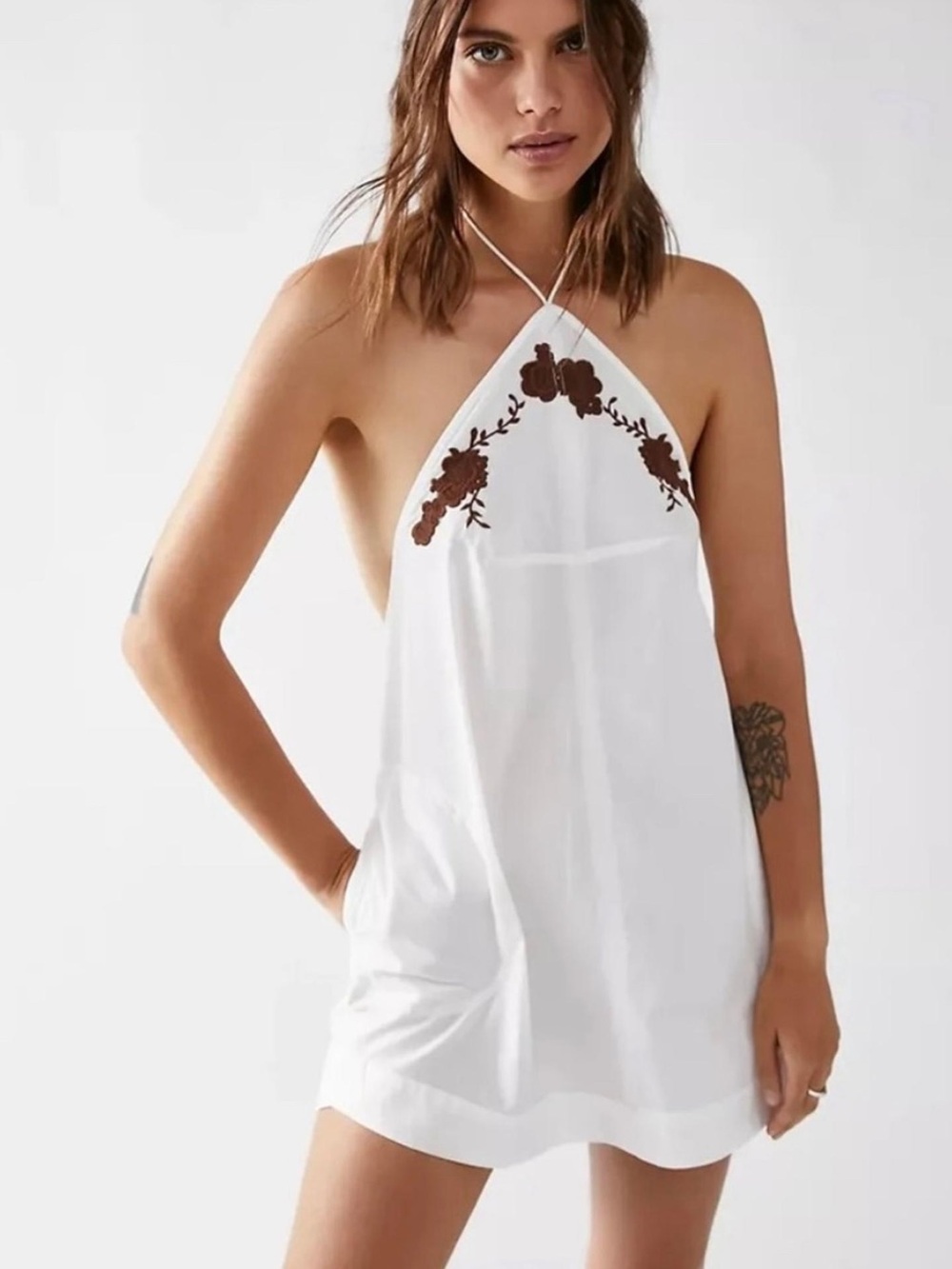 Free People Mia Embroidered Tunic Dress Mini Size Small 6225